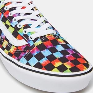 tie dye checker vans